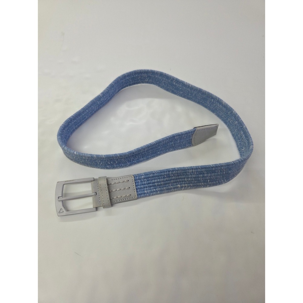 Cuater TravisMathew Mens Braided Stretch Golf Belt Blue Gray Buckle 41.5 Inch